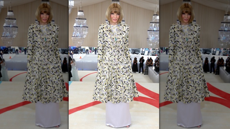 Anna Wintour posing for the cameras