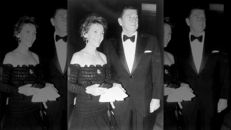 US President Ronald Reagan and First Lady Nancy Reagan attending 1977 Met Gala