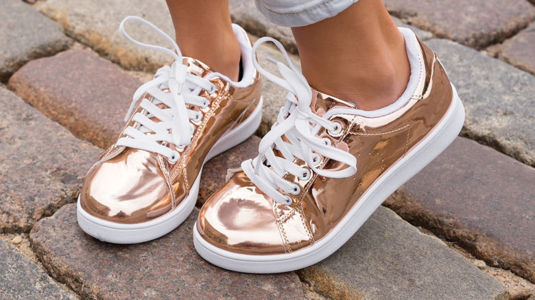 metallic sneakers