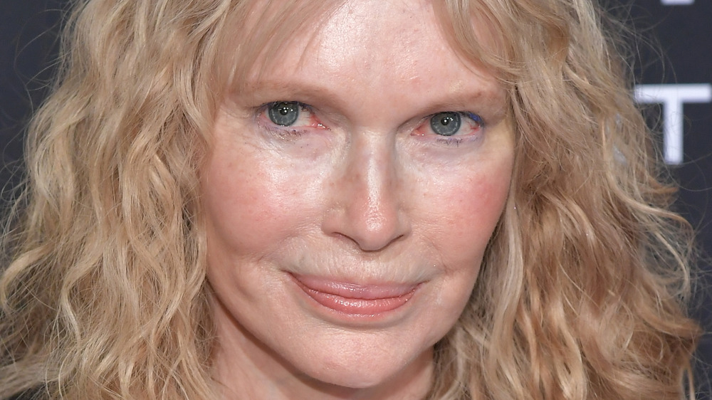 Mia Farrow poses on the red carpet at an event