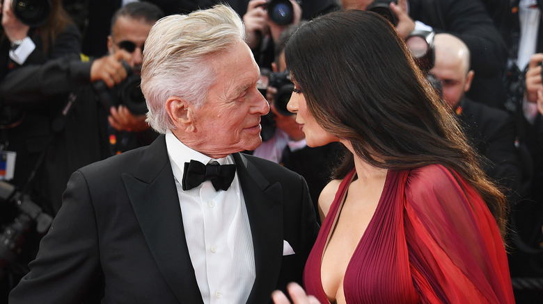 Michael Douglas and Catherine Zeta-Jones smiling