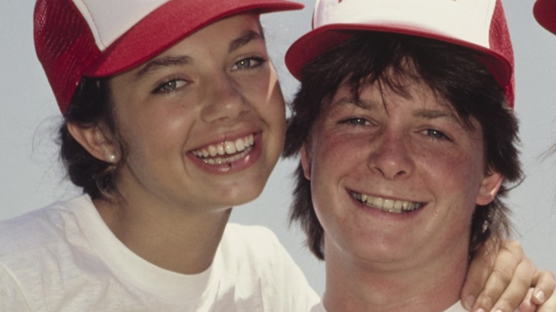 Justine Bateman and Michael J. Fox at a charity event together