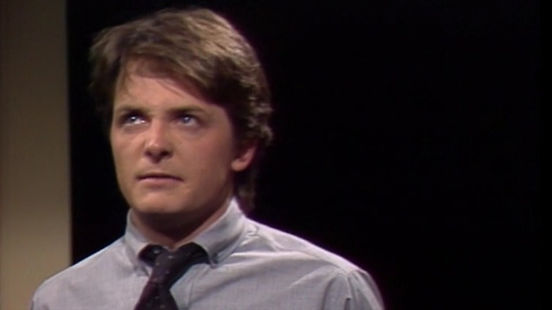 A screencap of Michael J. Fox in the episode "A, My Name is Alex"