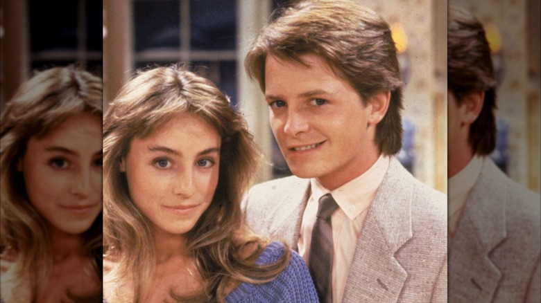 Michael J. Fox and Tracy Pollan on the set of 'Family Ties'