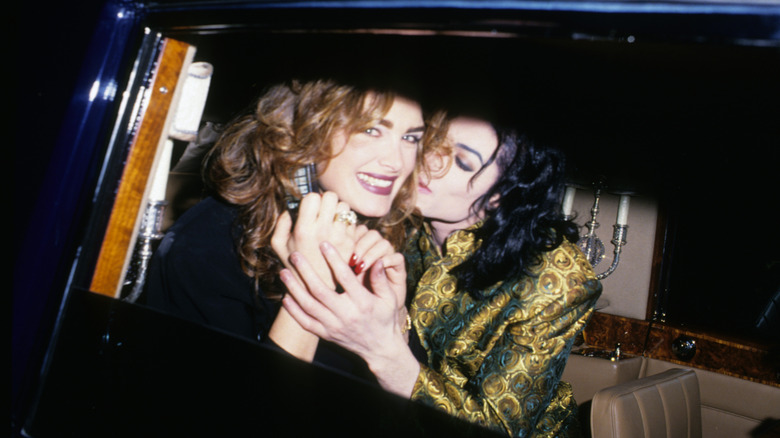 Brooke Shields and Michael Jackson attend the 35th Annual GRAMMY Awards after party at Jimmy's Restaurant on February 24, 1993 in Beverly Hills, California.