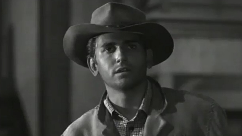 Michael Landon as Jed Daws in the Season 1 episode "The Pueblo Kid" of 1950s TV show "Trackdown."
