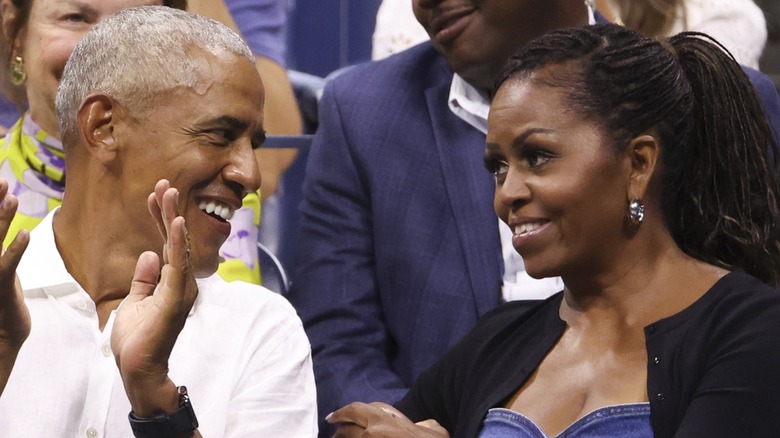 Barack Obama and Michelle Obama attend the US Open in New York City (2023)