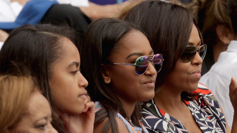 Malia, Sasha and Michelle Obama