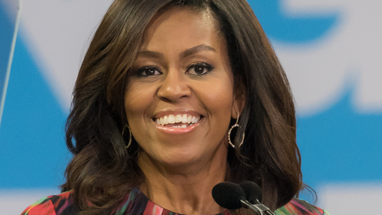 Michelle Obama giving speech