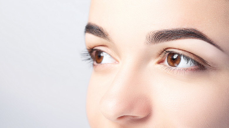 Woman with beautiful eyebrows