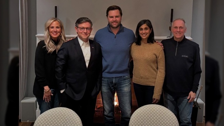 Mike and Kelly Johnson with JD and Usha Vance.