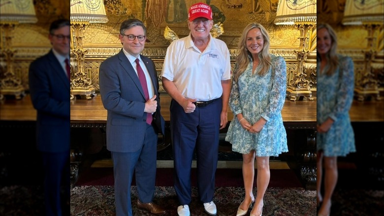 Mike Johnson, Donald Trump and Kelly Johnson