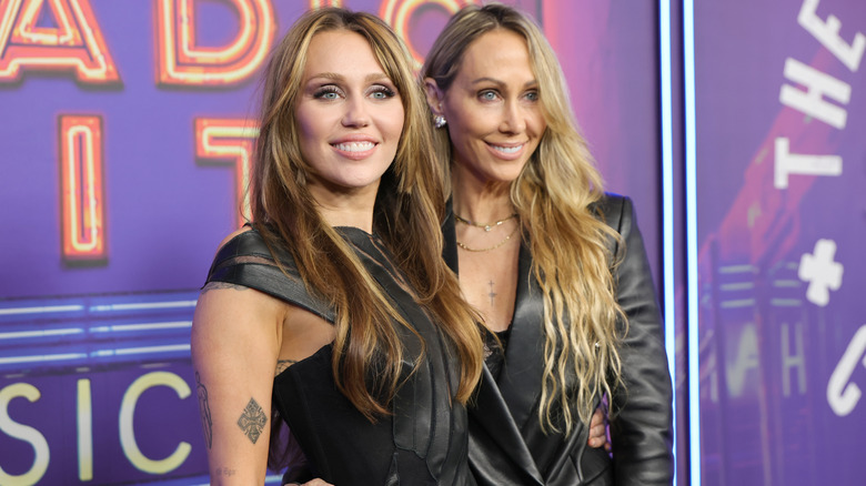 Miley Cyrus and Tish Cyrus at the 2025 SNL50: The Homecoming Concert