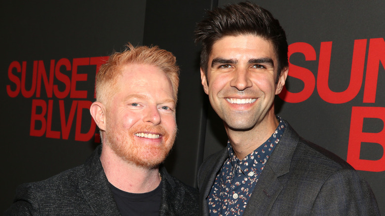 Jesse Tyler Ferguson and Justin Mikita at the opening of Sunset BLVD