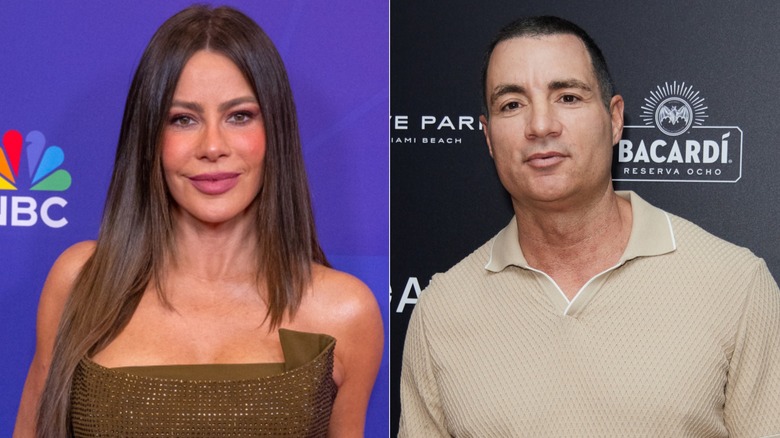 Split image of Sofía Vergara and Chris Paciello at events