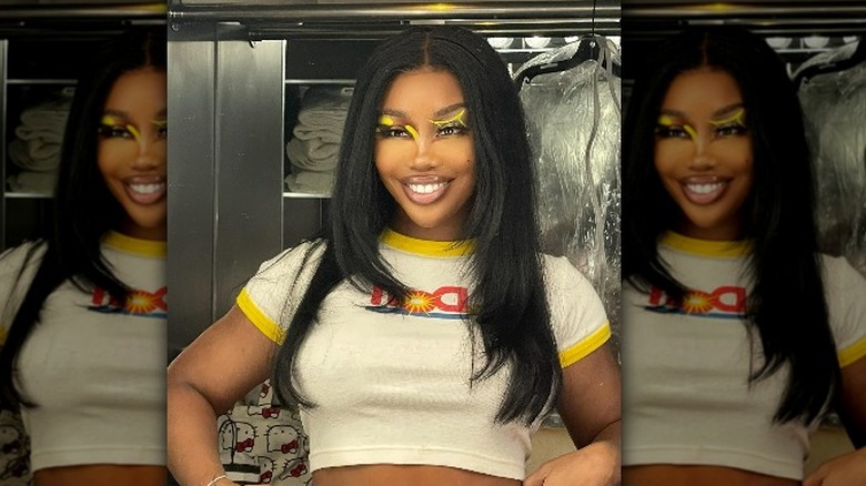 Sza long layer haircut