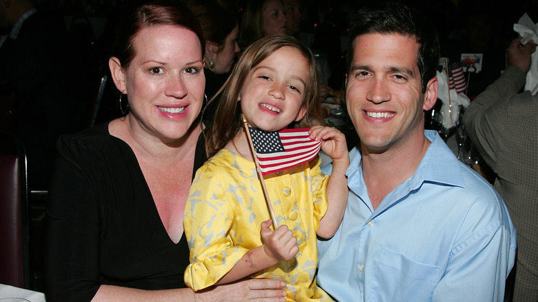 Molly Ringwald, Panio, and Mathilda Gianopoulos smiling at the Freedom Concert in 2009