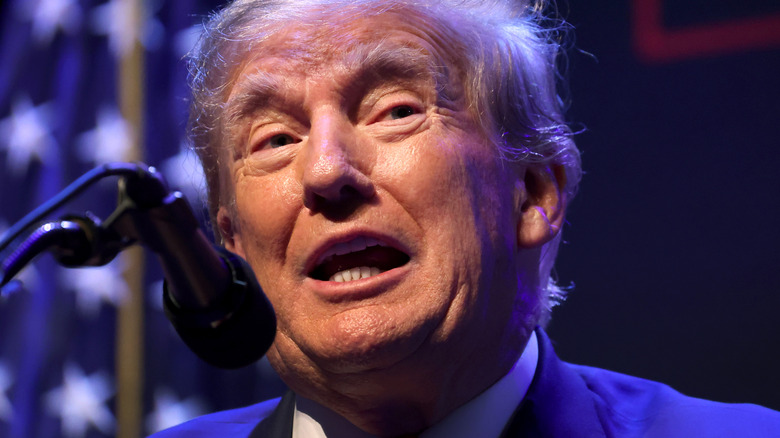 close up of Donald Trump's face