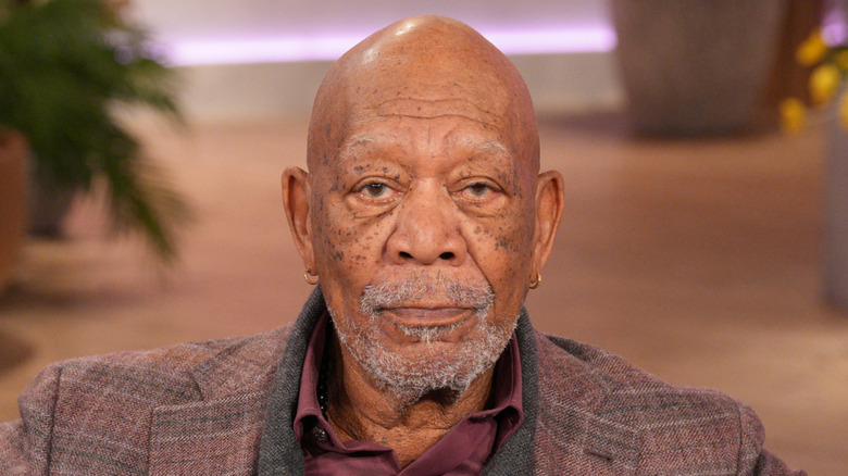 Morgan Freeman looking serious