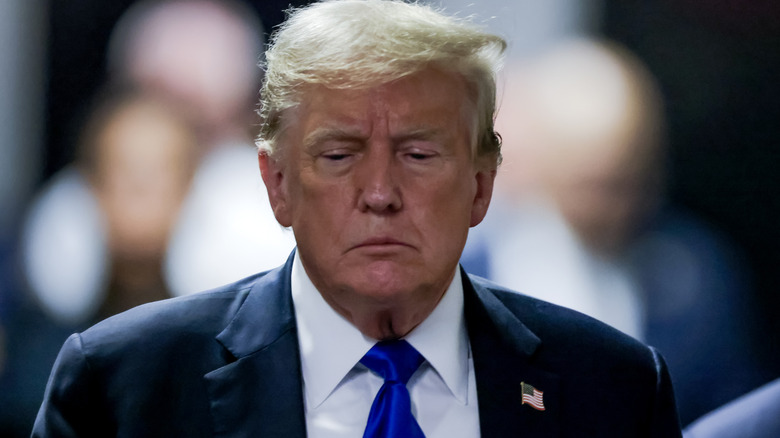 Donald Trump wearing a blue tie