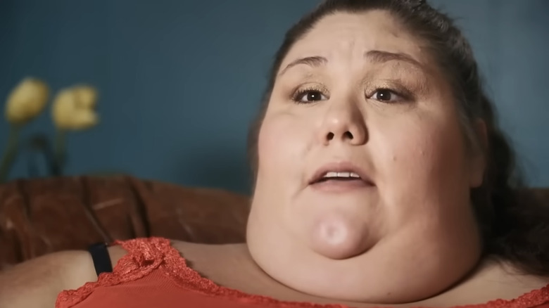 Closeup of Alicia Kirgan during an episode of "My 600-lb Life"
