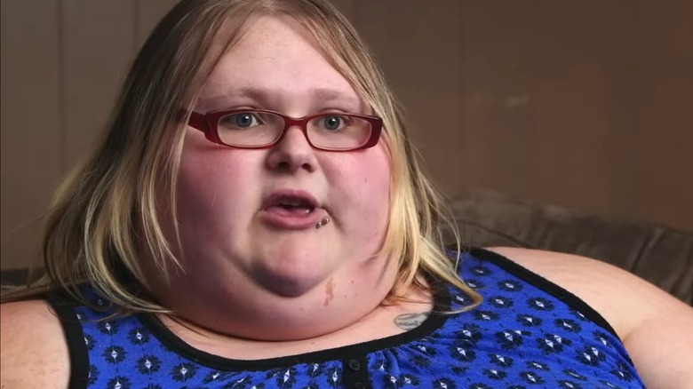 Closeup of Nicole Lewis during an episode of "My 600-lb Life"