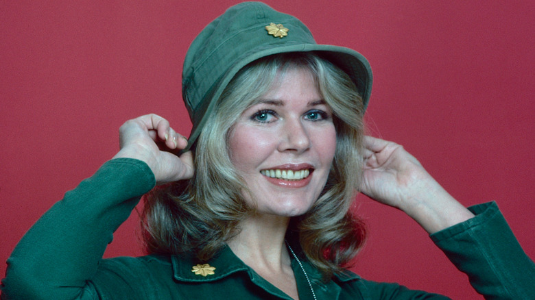 Loretta Swit posing in-costume as Major Margaret 'Hot Lips' Houlihan