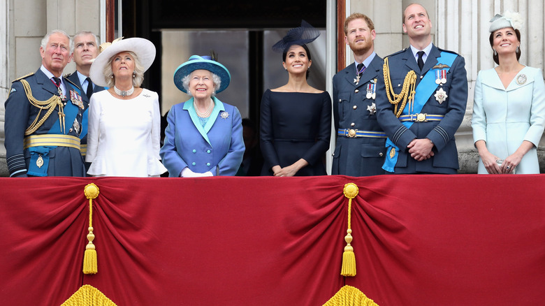 The royal family on a balcony