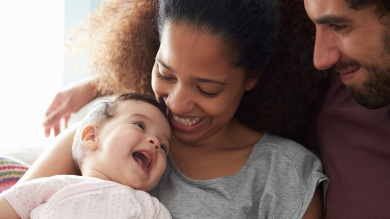 Family with baby girl