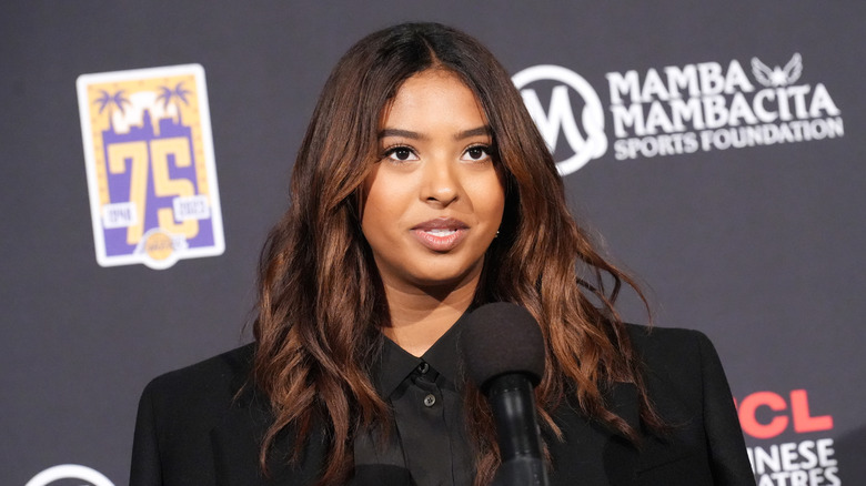 Natalia Bryant speaking at an event