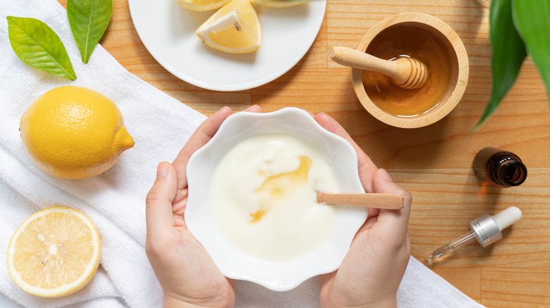 mixing at-home mask