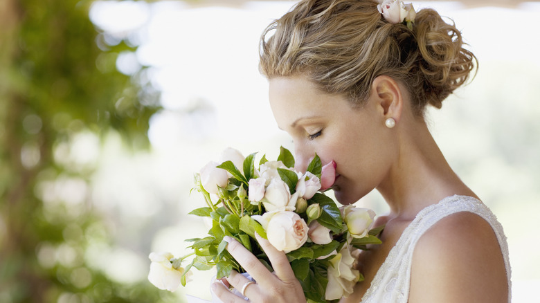 Bride holding her bouquet