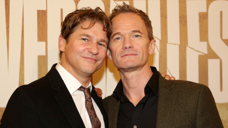 David Burtka and Neil Patrick Harris pose on Broadway in 2025