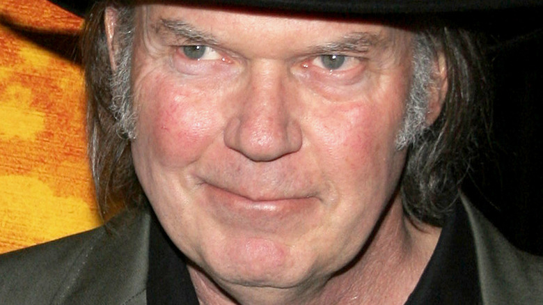 Neil Young smirking