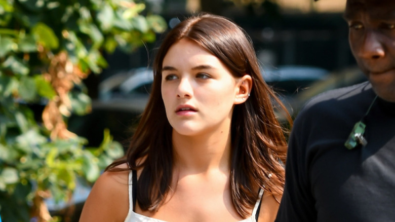 Suri Cruise out and about in a strappy white top