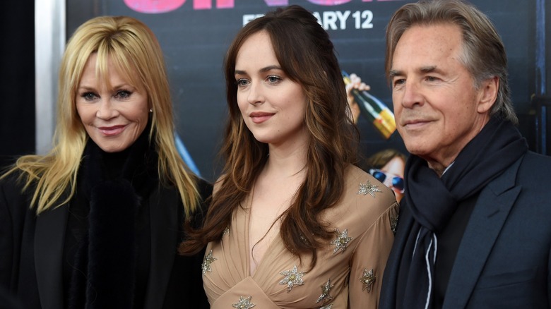 Melanie Griffith, Dakota Johnson, and Don Johnson at a movie premiere together