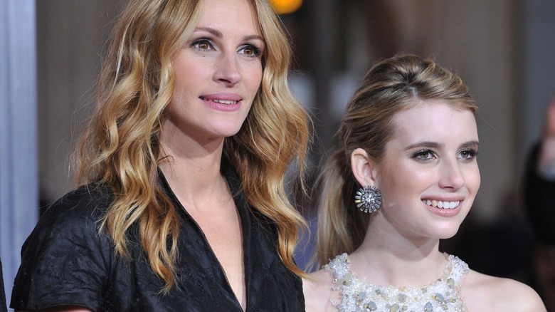 Julia Roberts and Emma Roberts on a red carpet together