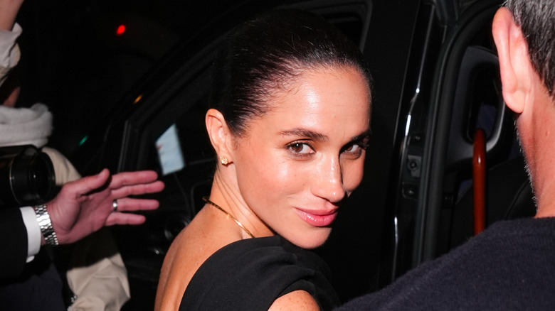Meghan Markle is seen during the Womenswear Spring Summer 2026 as part of Paris Fashion Week on October 05, 2025 in Paris, France.