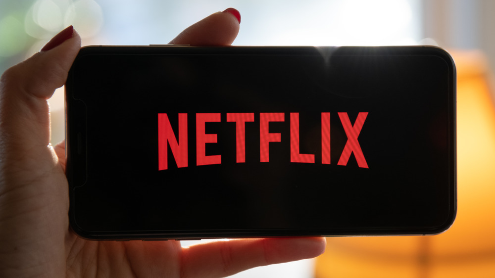 Netflix logo on phone