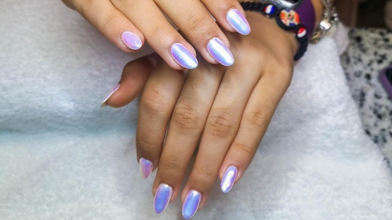 A digital lavender manicure