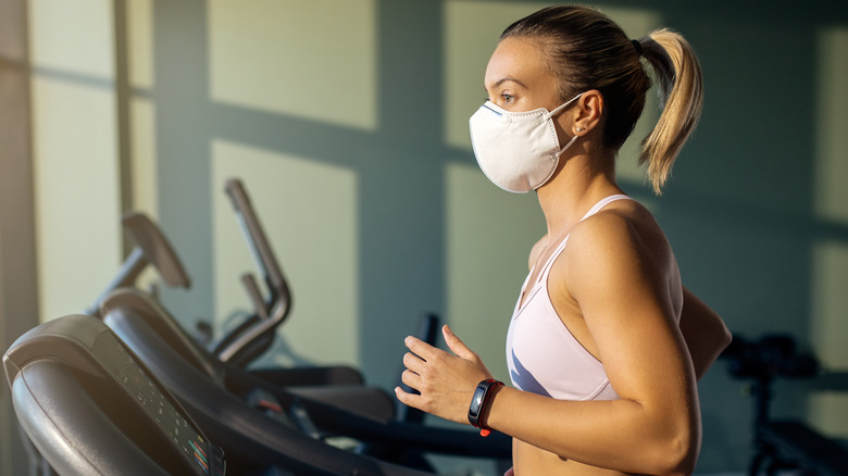 Woman in personal gym