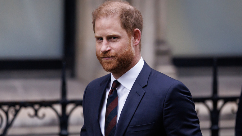 rince Harry, Duke of Sussex departs from a court case against Associated Newspapers Ltd at The Royal Courts of Justice on January 21, 2026 in London, England.