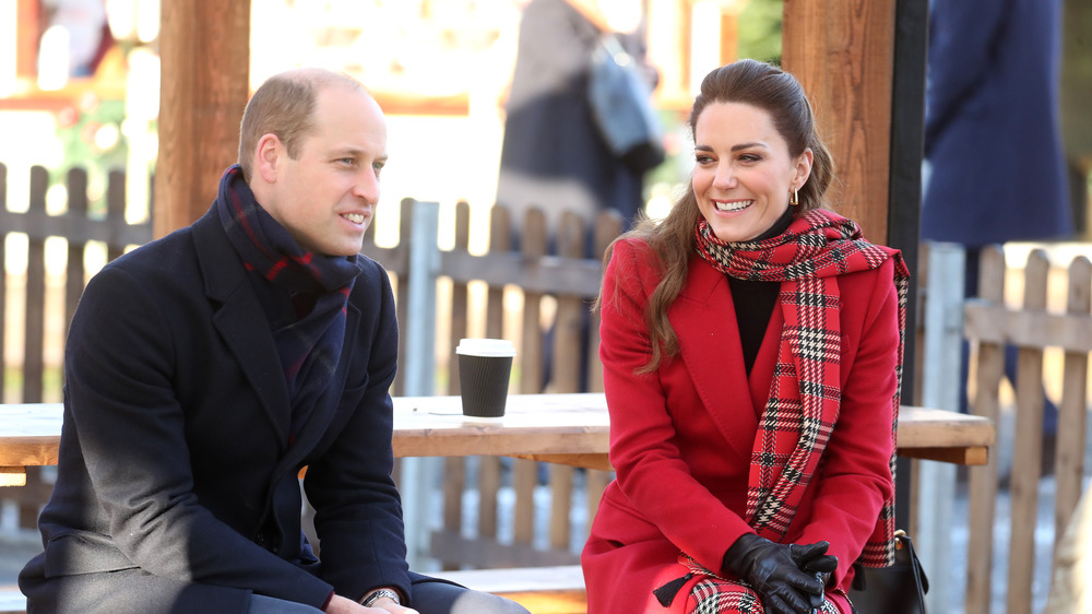 Prince William and Kate in a red coat