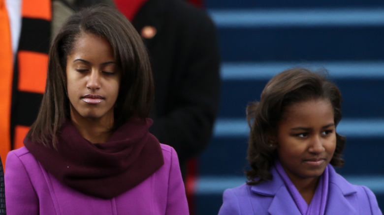 Malia and Sasha Obama at inaguration