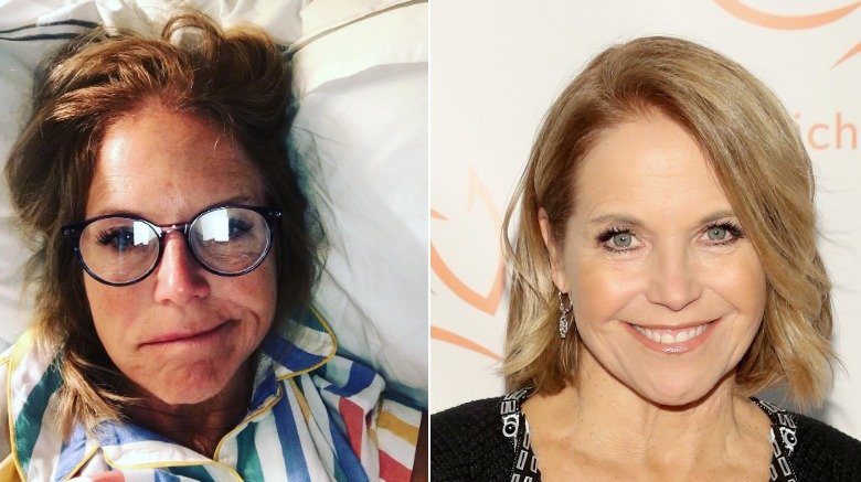 Katie Couric without and with makeup