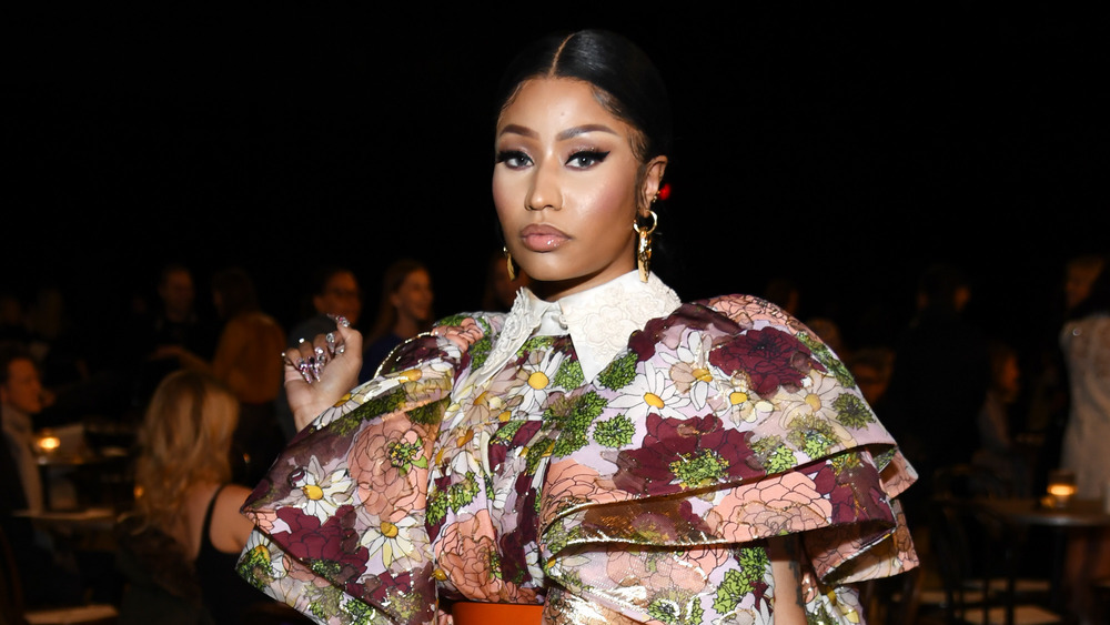 Nicki Minaj wears floral frock