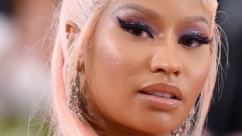 Nicki Minaj posing on the 2019 Met Gala carpet