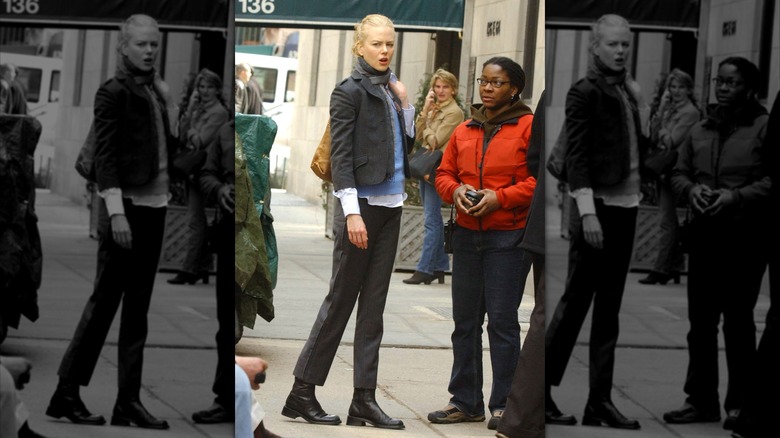 Nicole Kidman pictured on set of her movie "The Interpreter" in 2004