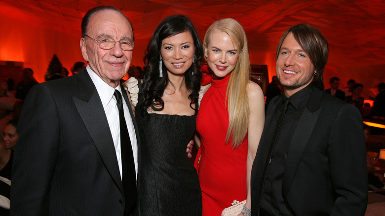 Rupert Murdoch, Wendi Deng, Nicole Kidman, and Keith Urban posing together at an event