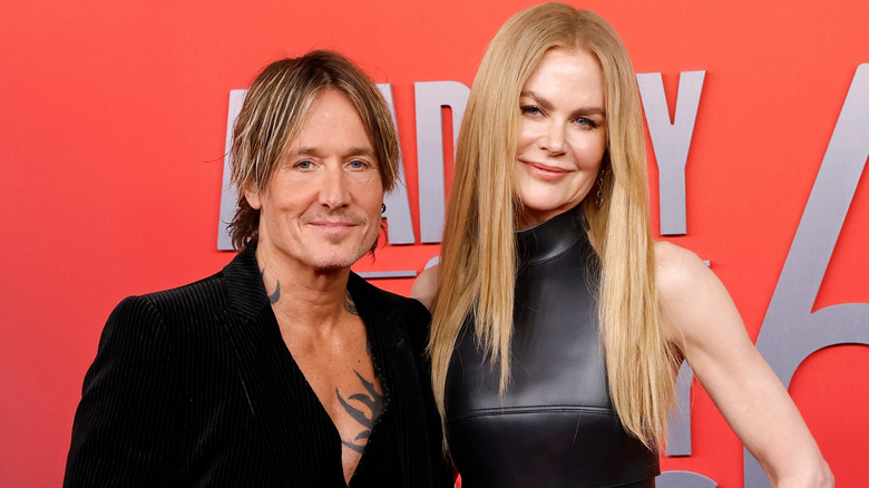 Keith Urban and Nicole Kidman wearing black